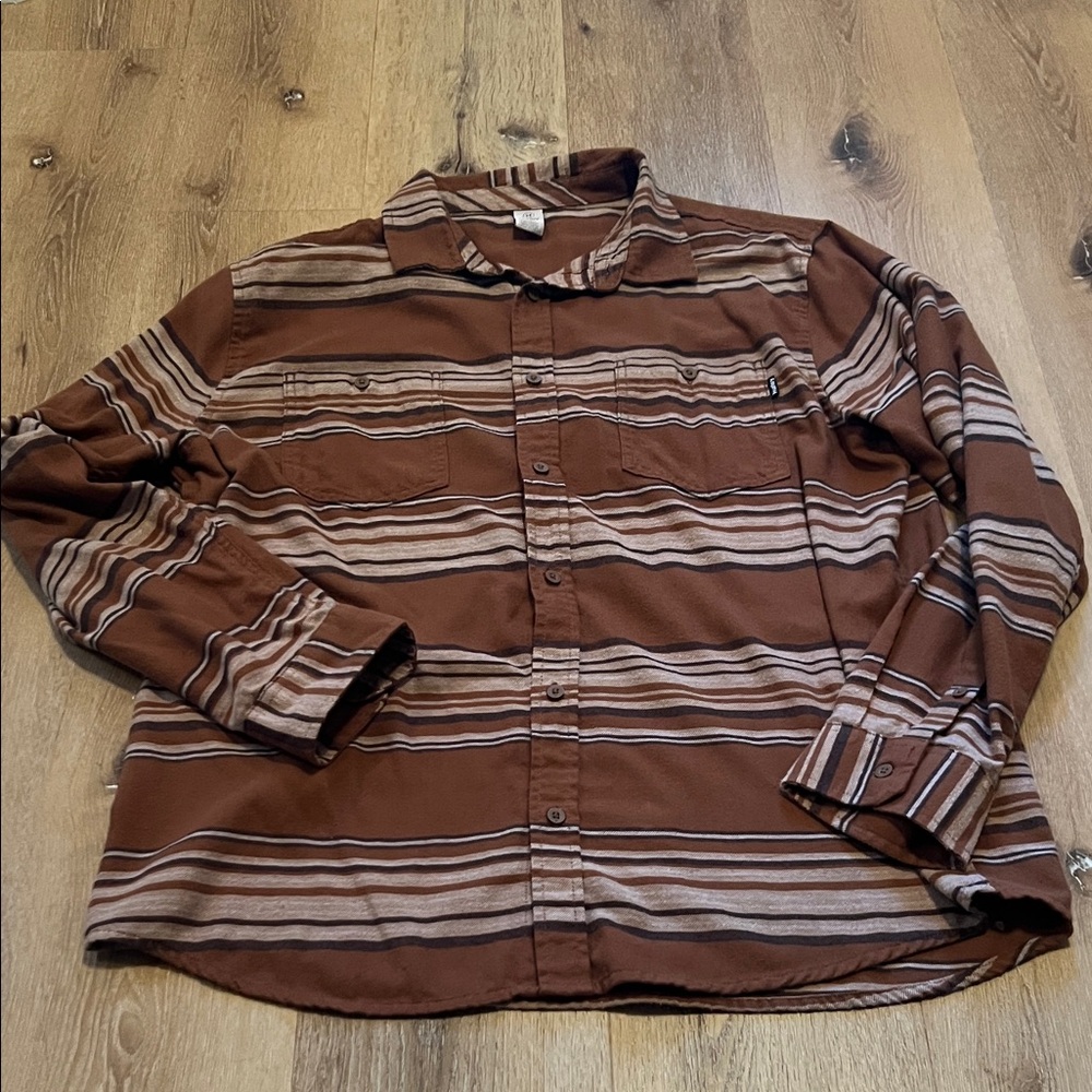 Striped Hurley Brown Men's Shirt XL